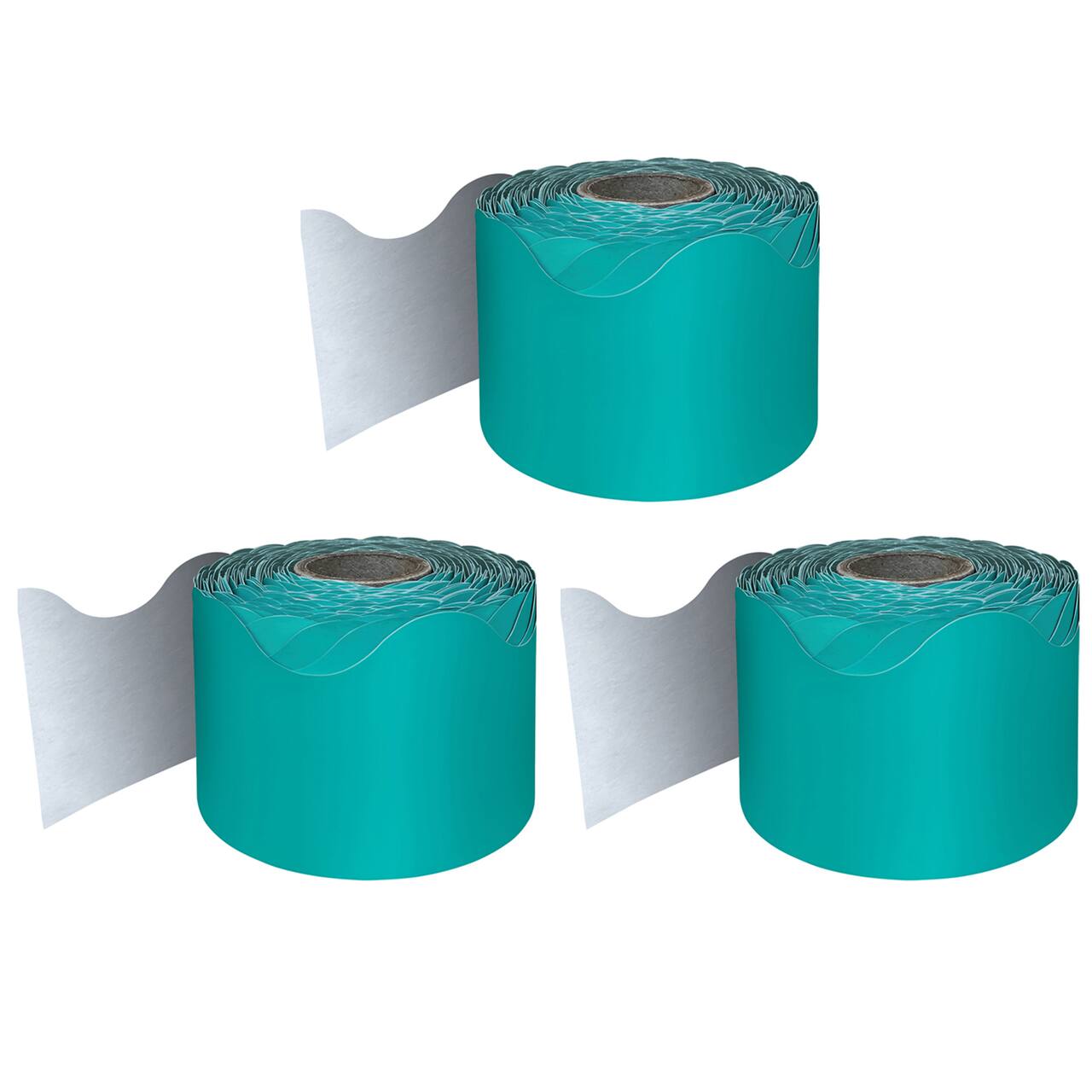 Carson Dellosa® Teal Rolled Scalloped Border, 195ft.
